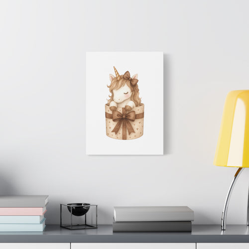 Boho Baby Unicorn Canvas Art – Neutral Nursery Wall Decor