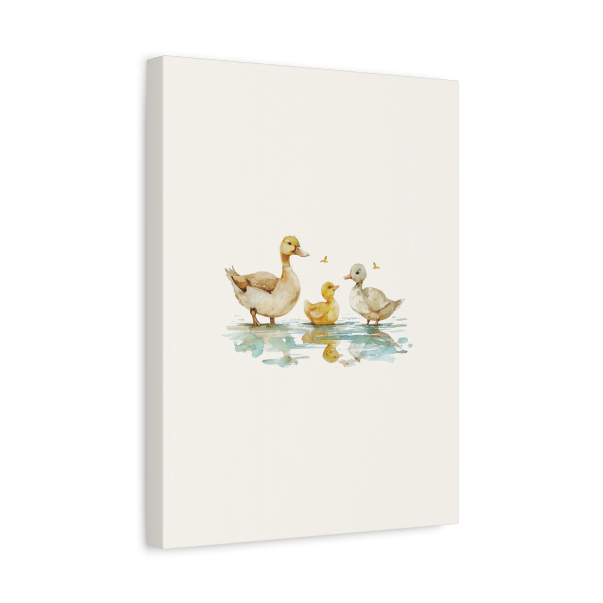 Canvas Wall Art — Watercolor Duck Family Matte Stretched Canvas (1.25")