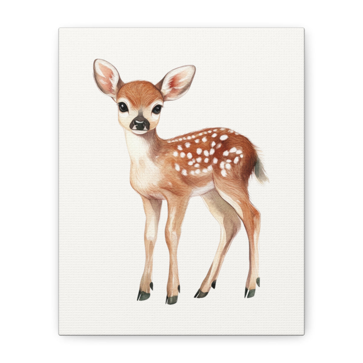 Fawn Canvas Art - Cute Baby Deer Matte Stretched Wall Decor