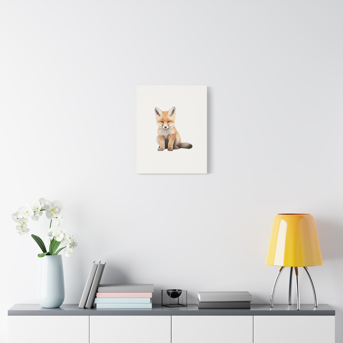Cute Red Fox Nursery Canvas Print — Cute Fox Wall Art for Kids’ Room