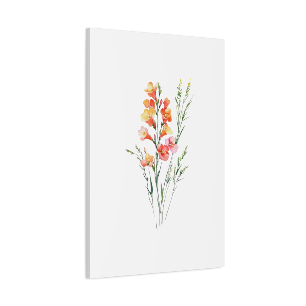 Watercolor Gladiolus Canvas Print — Stretched Matte Wall Art