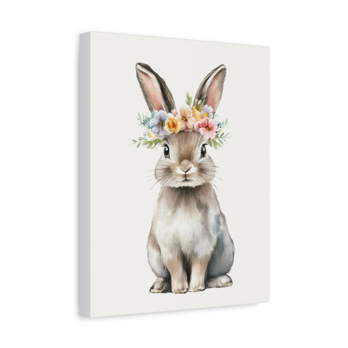 Floral Crown Bunny Canvas Print