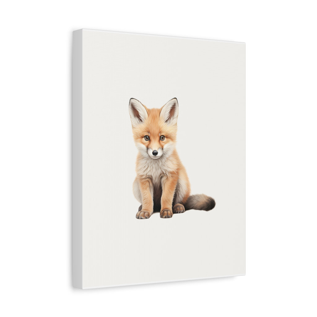 Cute Red Fox Nursery Canvas Print — Cute Fox Wall Art for Kids’ Room