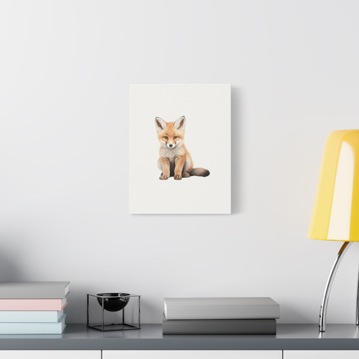 Cute Red Fox Nursery Canvas Print — Cute Fox Wall Art for Kids’ Room