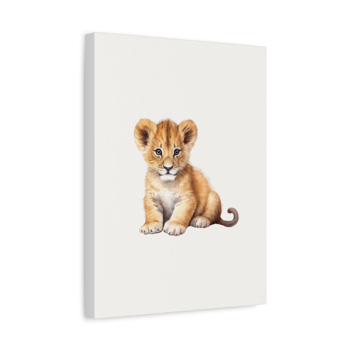 Cute Lion Cub Nursery Canvas Print — Matte Stretched Wall Art
