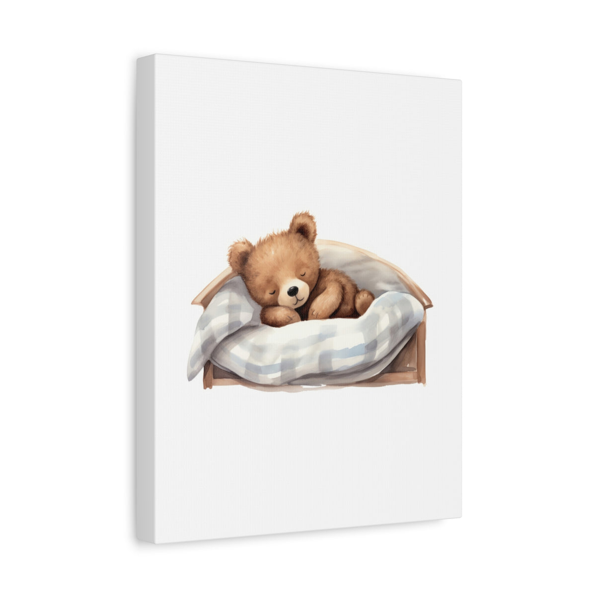 Sleeping Teddy Bear Nursery Canvas — Cute Baby Room Wall Art