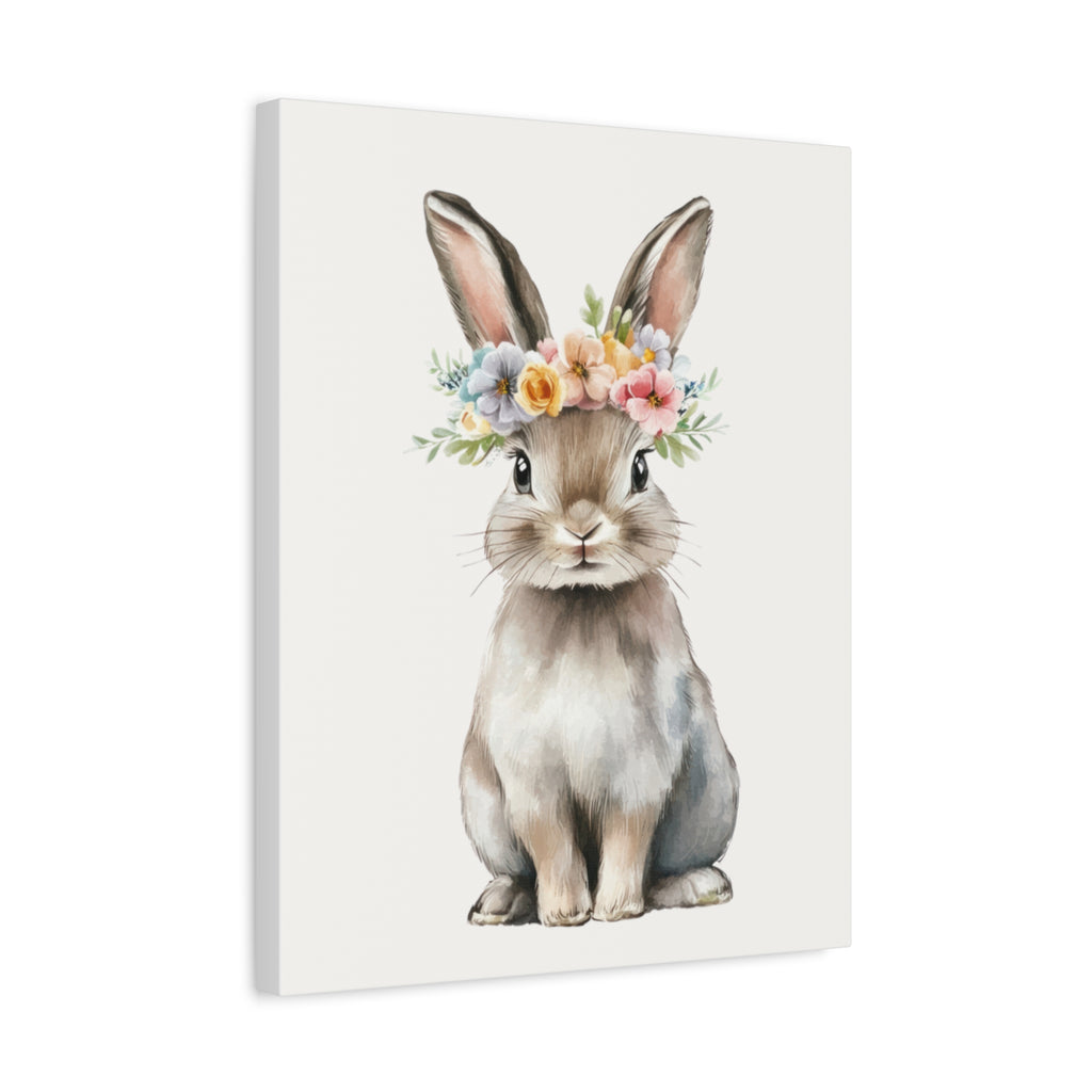Floral Crown Bunny Canvas Print