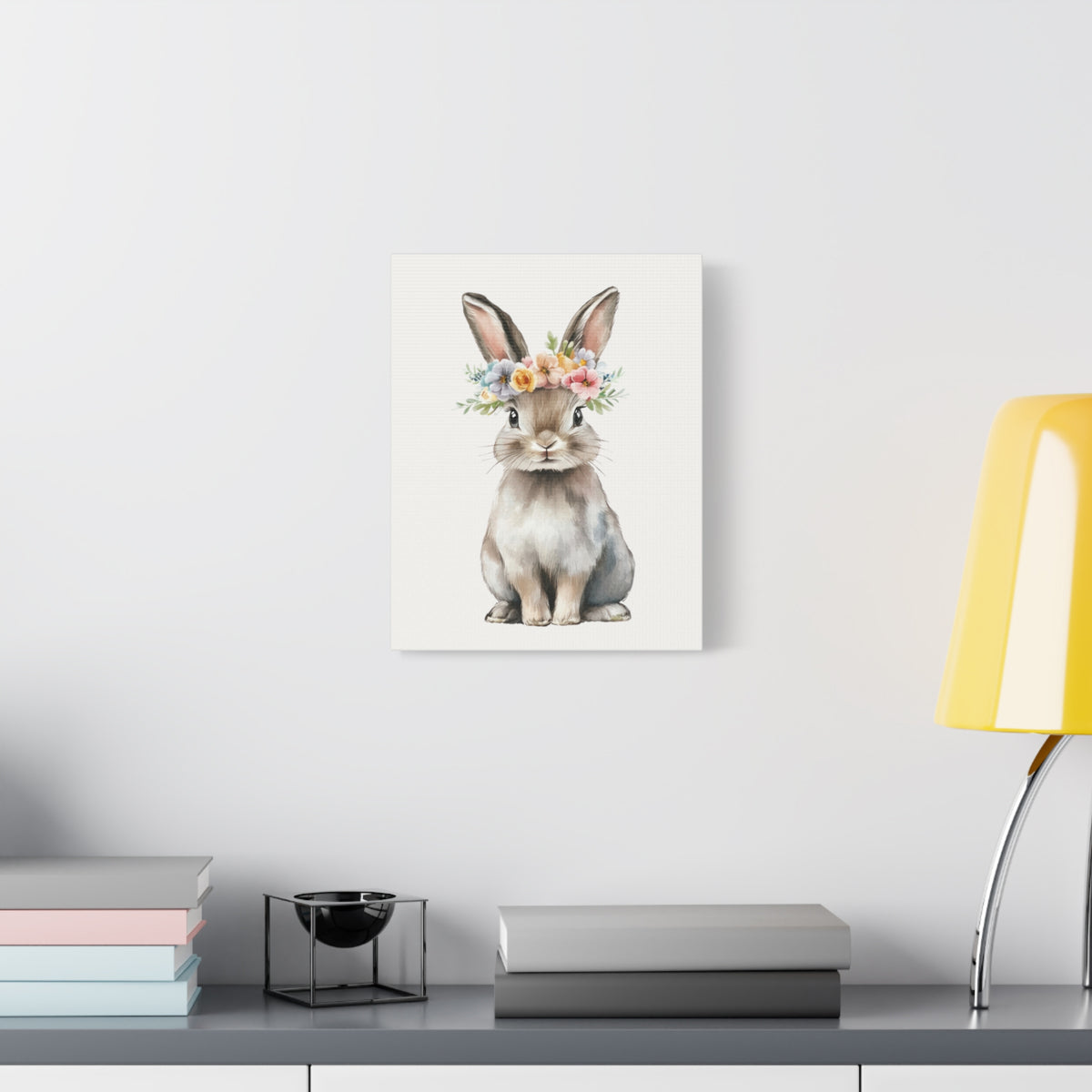 Floral Crown Bunny Canvas Print