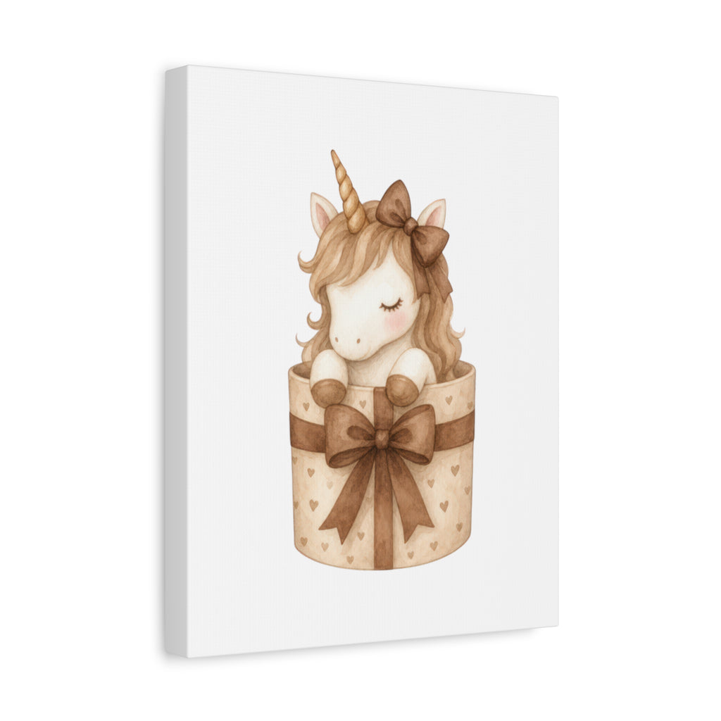Boho Baby Unicorn Canvas Art – Neutral Nursery Wall Decor
