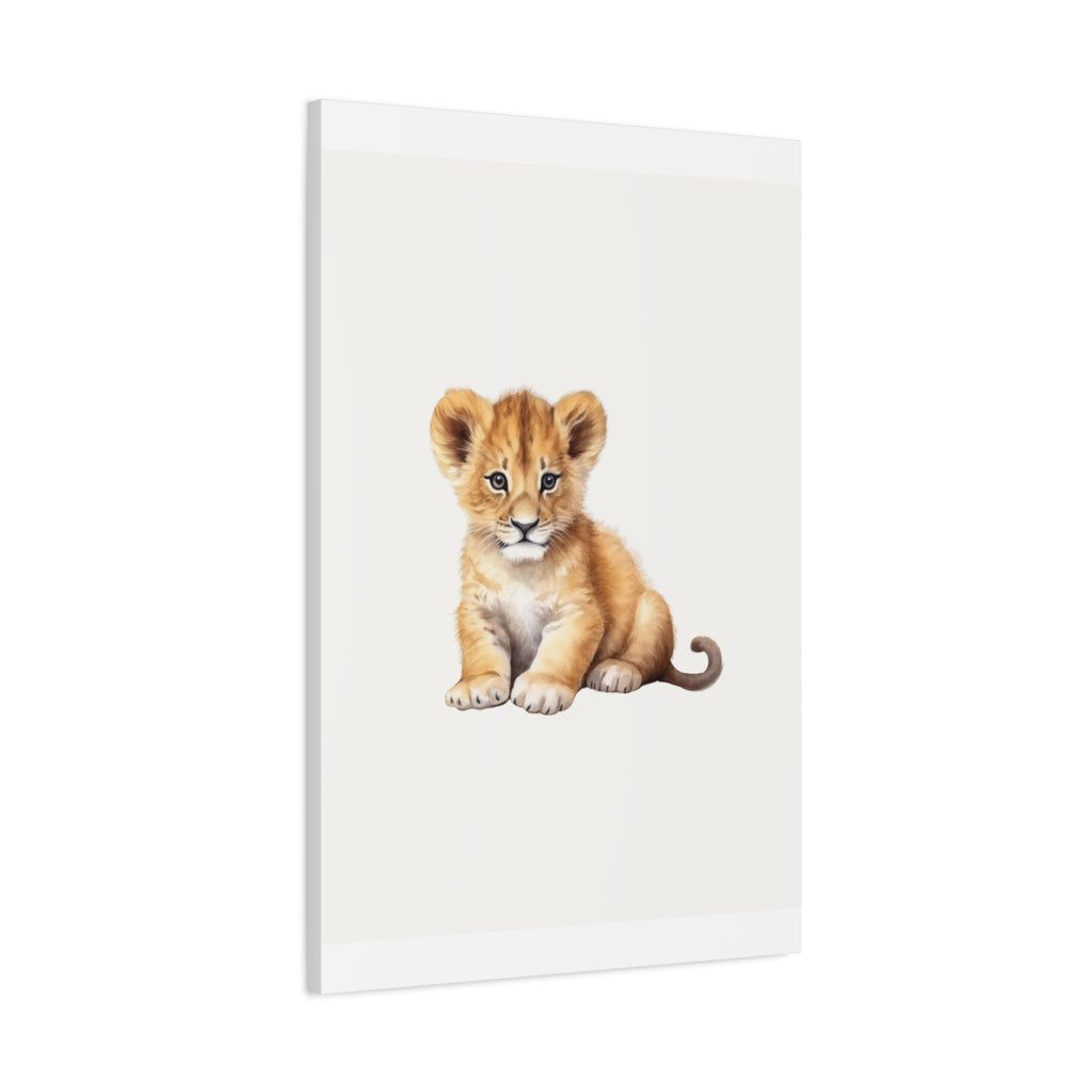 Cute Lion Cub Nursery Canvas Print — Matte Stretched Wall Art