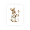 Rabbit Reading Art Print — Nursery Bunny Poster (Archival Matte)