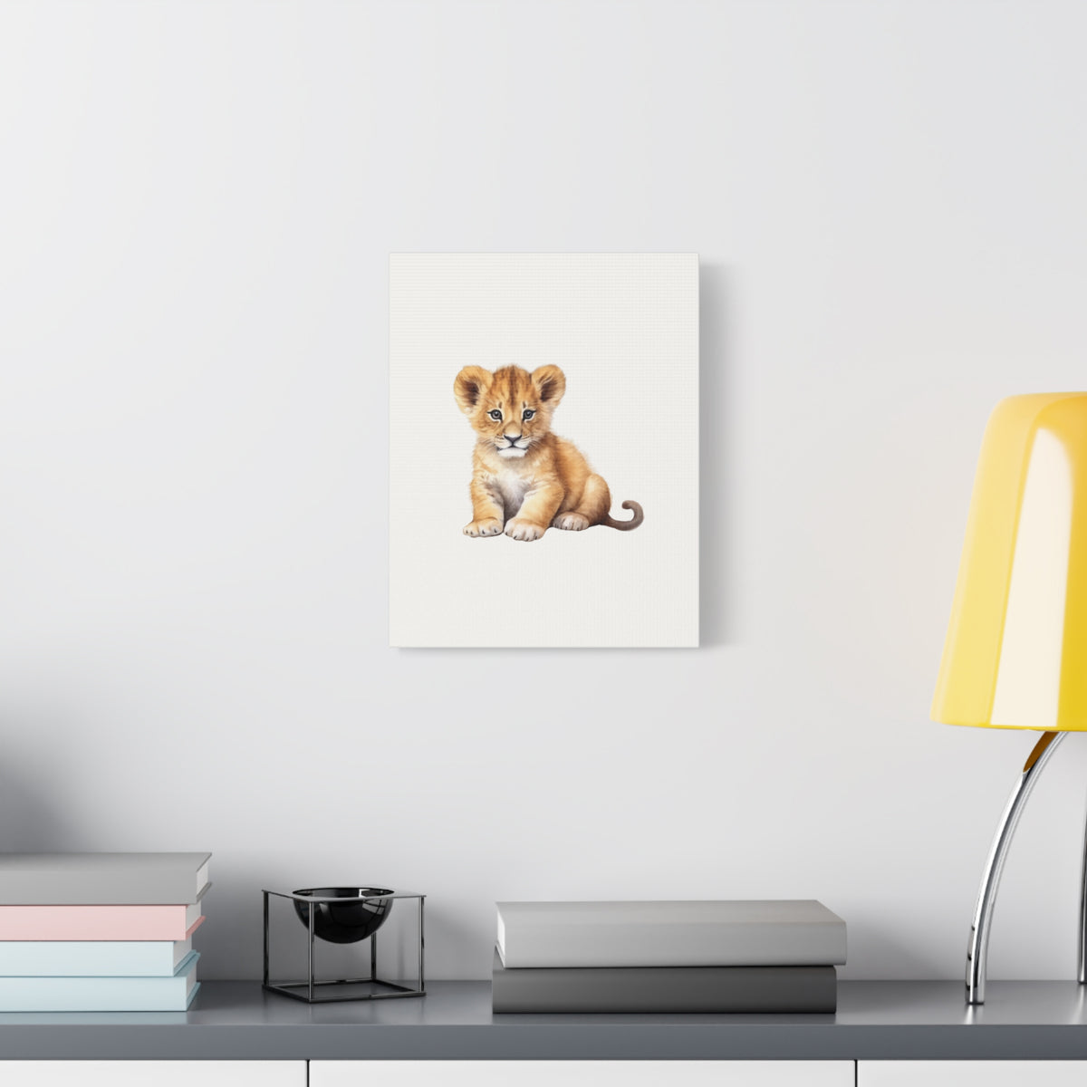 Cute Lion Cub Nursery Canvas Print — Matte Stretched Wall Art