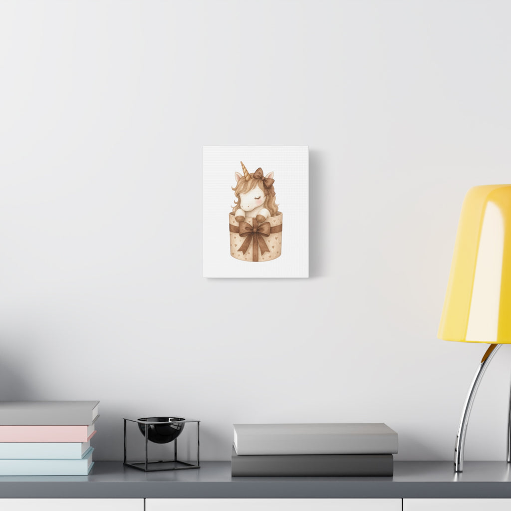 Boho Baby Unicorn Canvas Art – Neutral Nursery Wall Decor