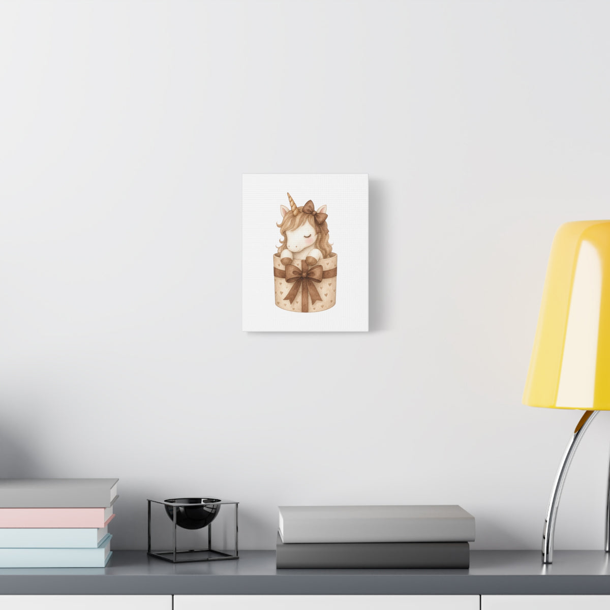 Boho Baby Unicorn Canvas Art – Neutral Nursery Wall Decor