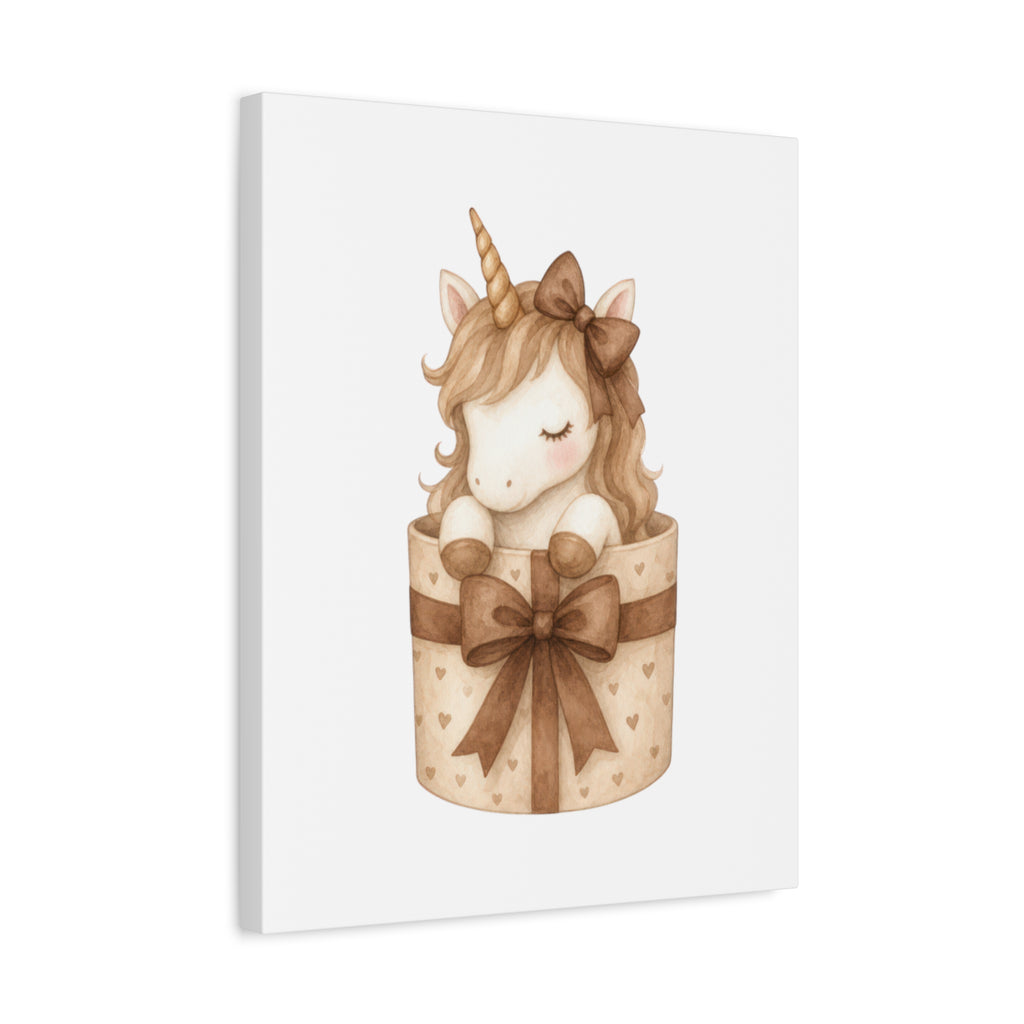 Boho Baby Unicorn Canvas Art – Neutral Nursery Wall Decor