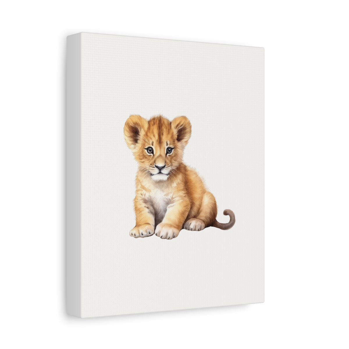 Cute Lion Cub Nursery Canvas Print — Matte Stretched Wall Art