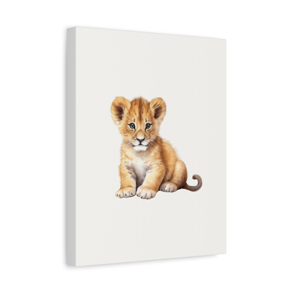 Cute Lion Cub Nursery Canvas Print — Matte Stretched Wall Art