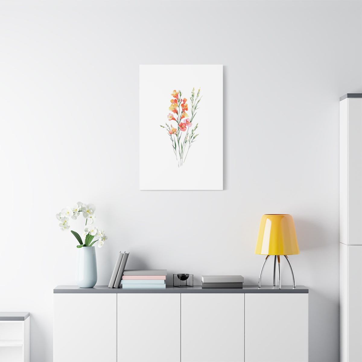 Watercolor Gladiolus Canvas Print — Stretched Matte Wall Art