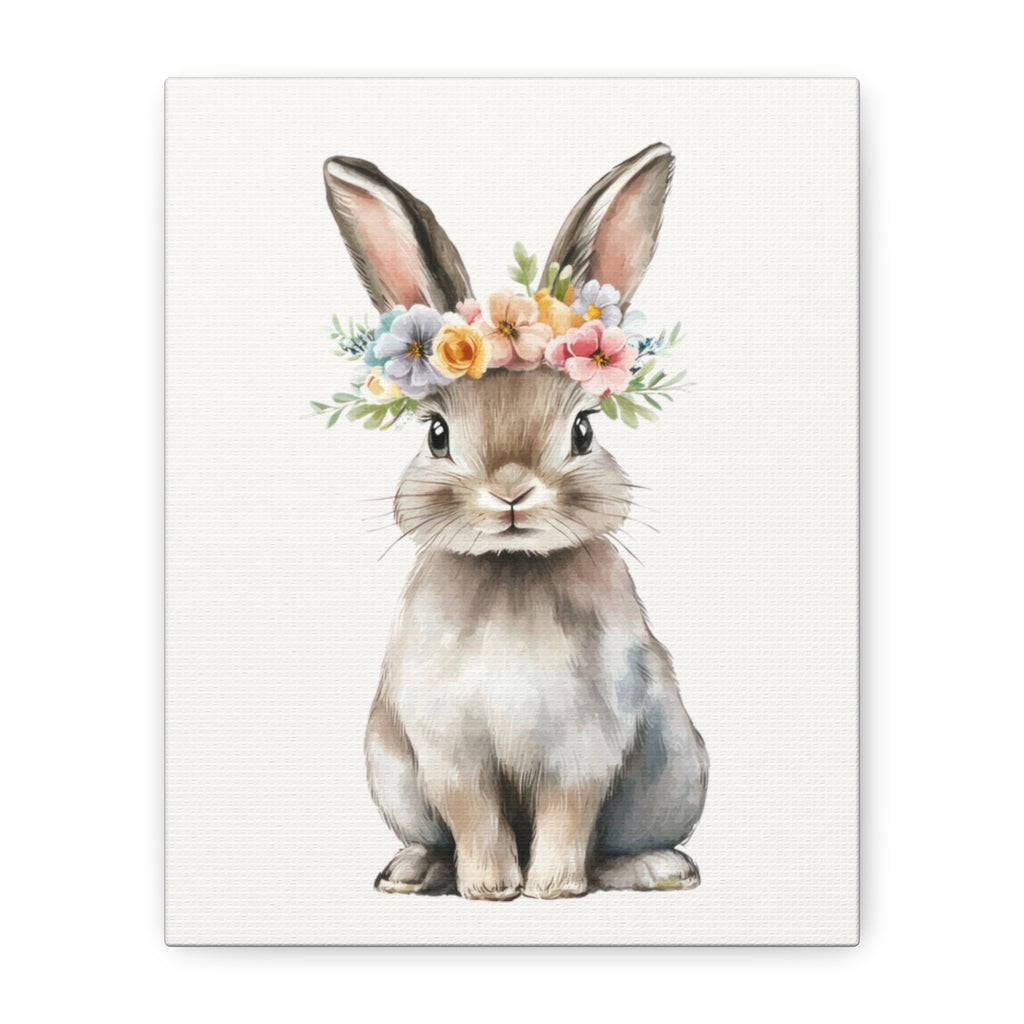 Floral Crown Bunny Canvas Print