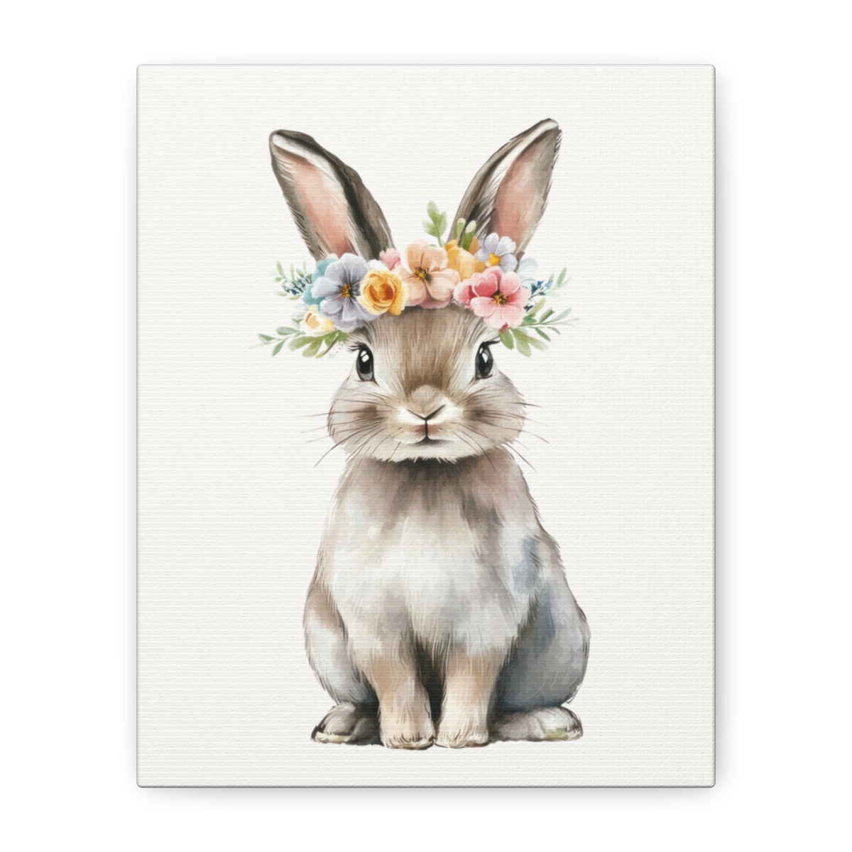 Floral Crown Bunny Canvas Print