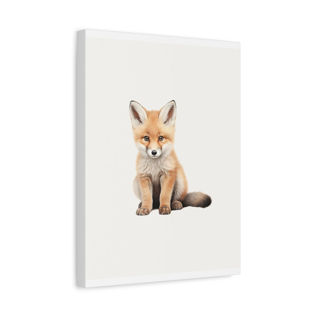 Cute Red Fox Nursery Canvas Print — Cute Fox Wall Art for Kids’ Room