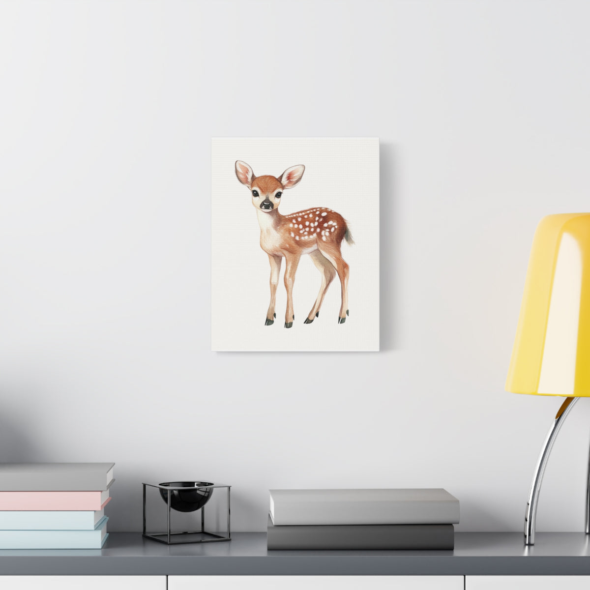 Fawn Canvas Art - Cute Baby Deer Matte Stretched Wall Decor