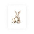 Bunny Reading Poster — Watercolor Nursery Wall Art