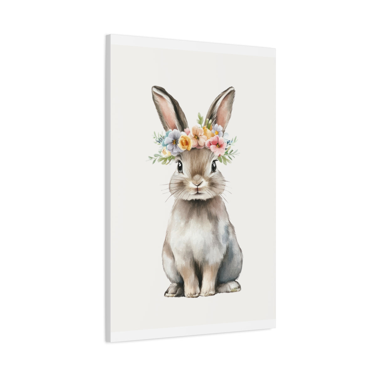 Floral Crown Bunny Canvas Print