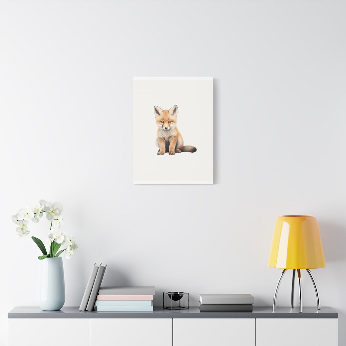 Cute Red Fox Nursery Canvas Print — Cute Fox Wall Art for Kids’ Room