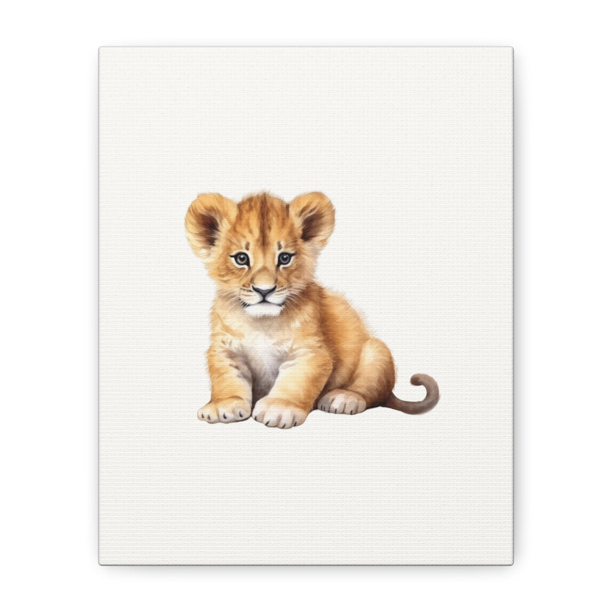 Cute Lion Cub Nursery Canvas Print — Matte Stretched Wall Art