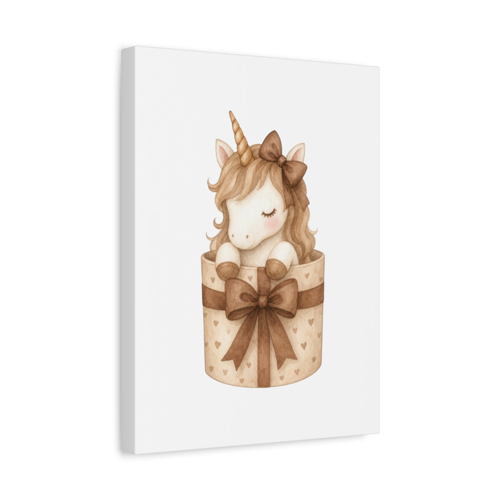 Boho Baby Unicorn Canvas Art – Neutral Nursery Wall Decor