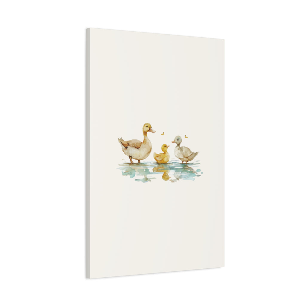 Canvas Wall Art — Watercolor Duck Family Matte Stretched Canvas (1.25")