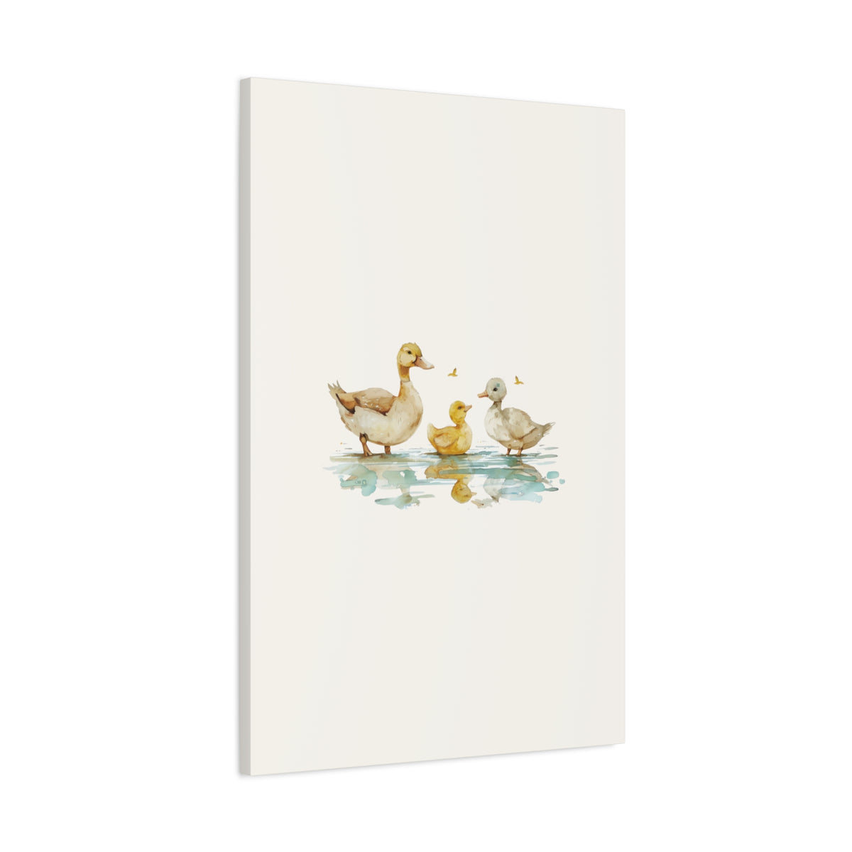 Canvas Wall Art — Watercolor Duck Family Matte Stretched Canvas (1.25")