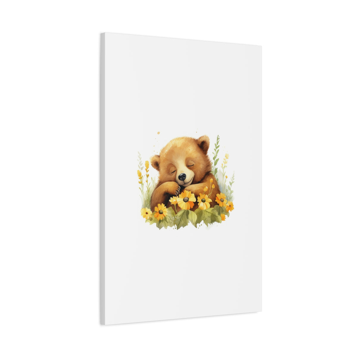 Sleeping Bear Floral Canvas Wall Art