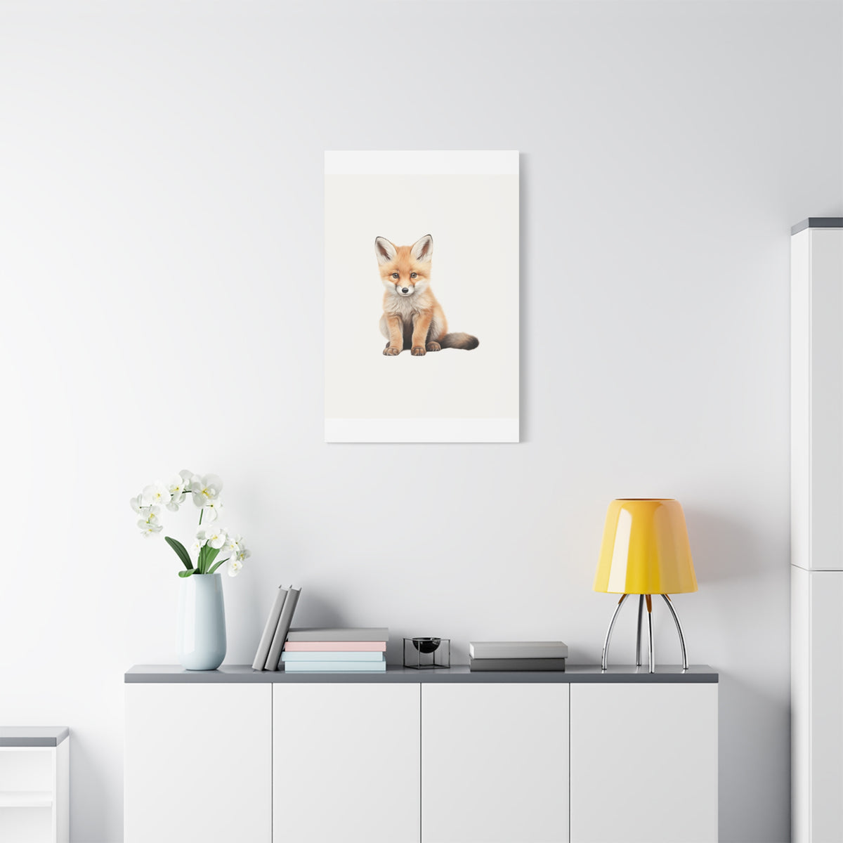 Cute Red Fox Nursery Canvas Print — Cute Fox Wall Art for Kids’ Room