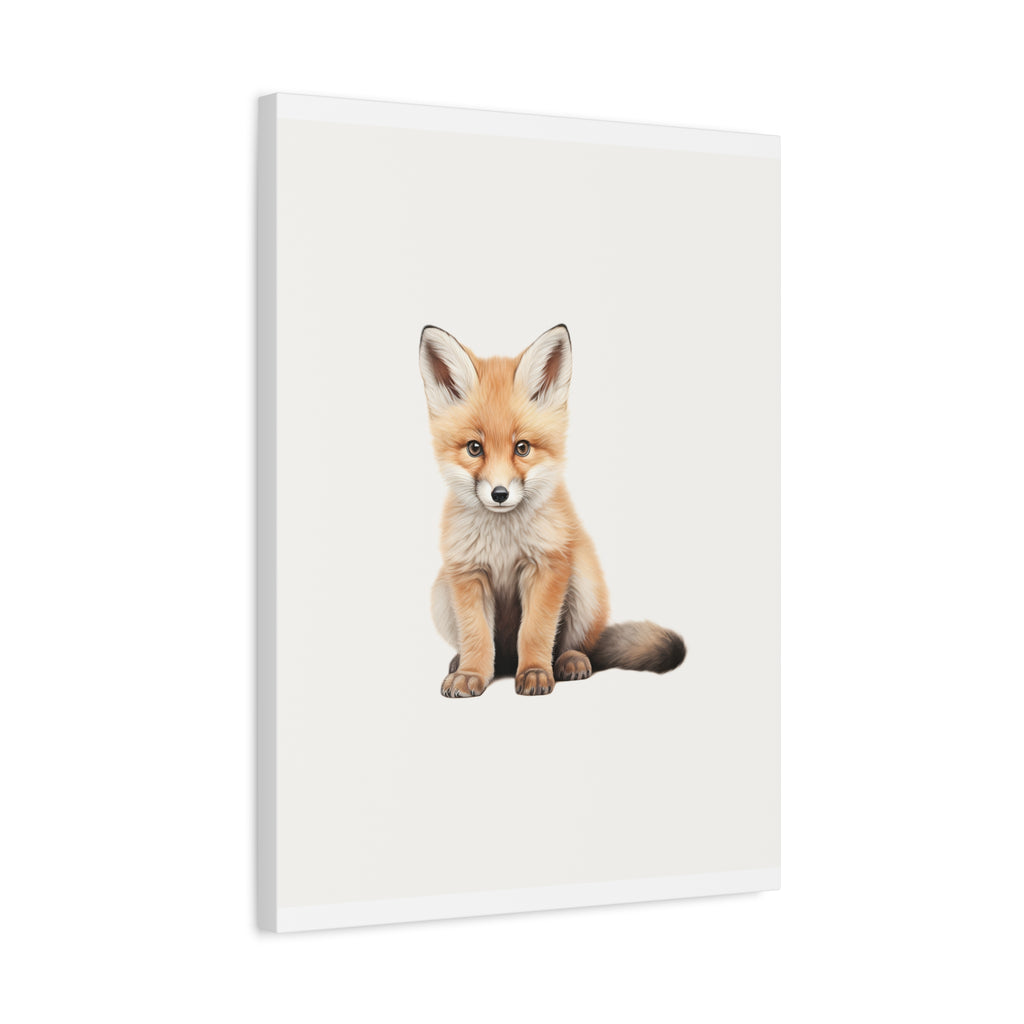 Cute Red Fox Nursery Canvas Print — Cute Fox Wall Art for Kids’ Room