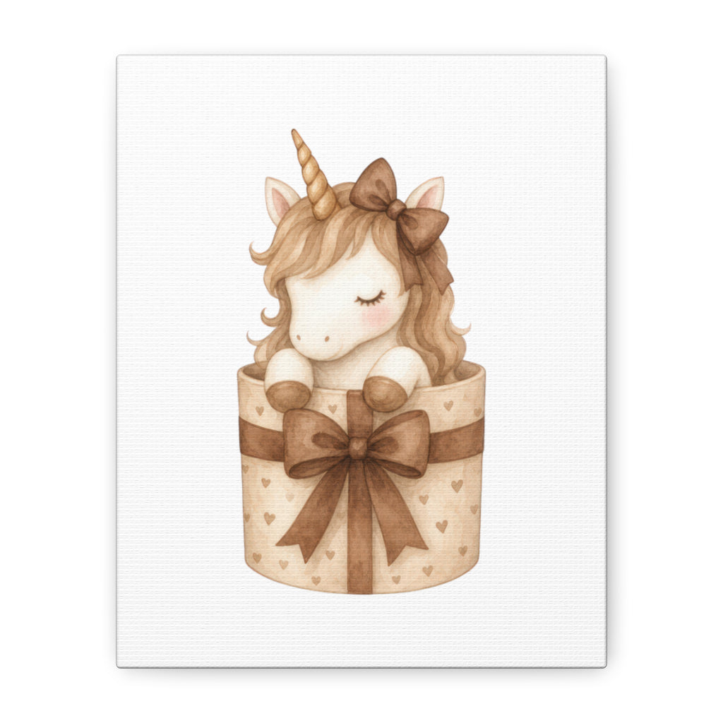 Boho Baby Unicorn Canvas Art – Neutral Nursery Wall Decor