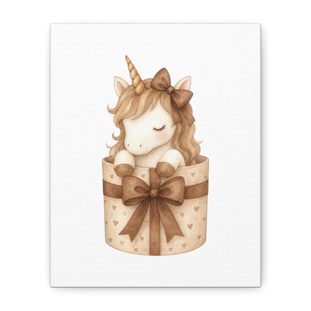 Boho Baby Unicorn Canvas Art – Neutral Nursery Wall Decor