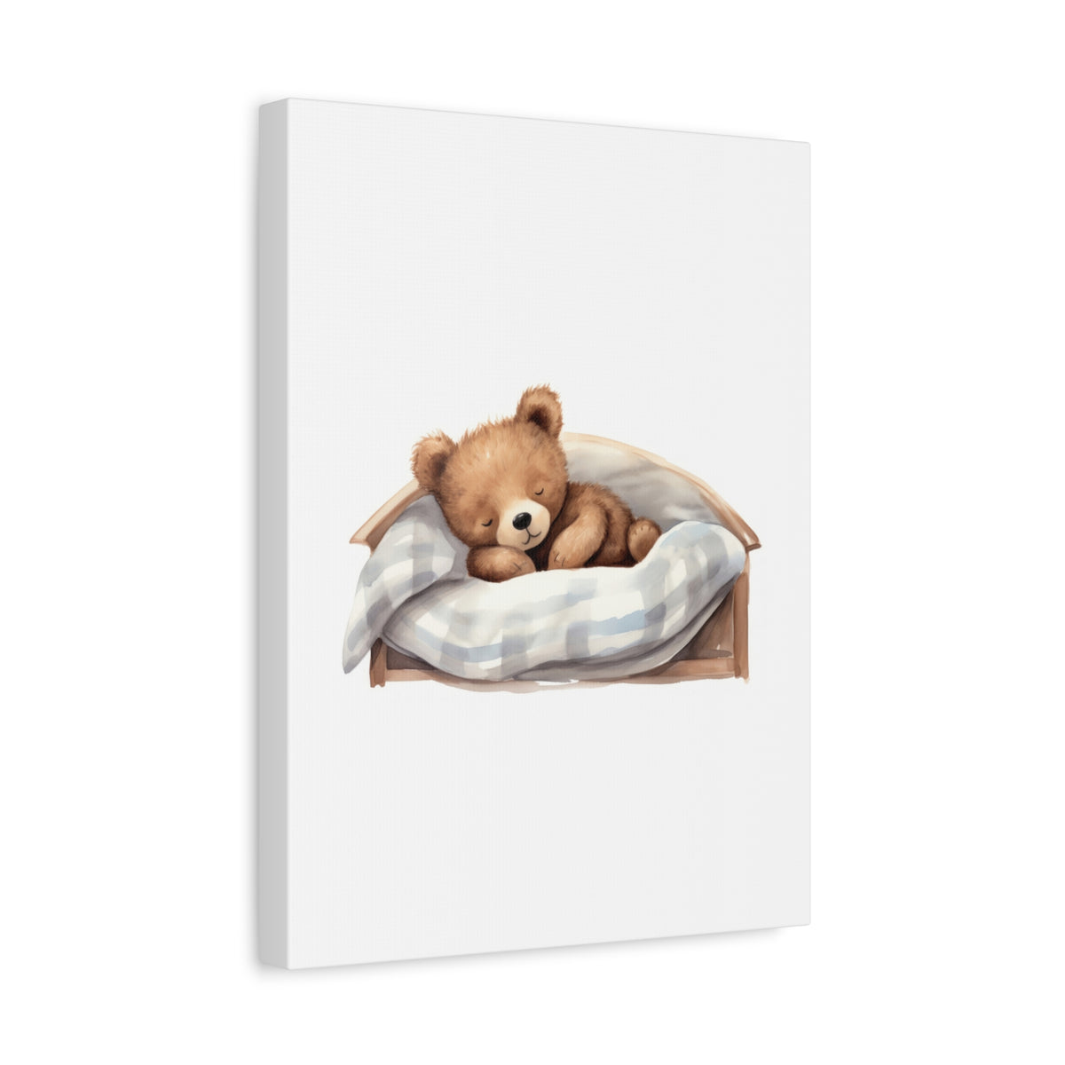 Sleeping Teddy Bear Nursery Canvas — Cute Baby Room Wall Art