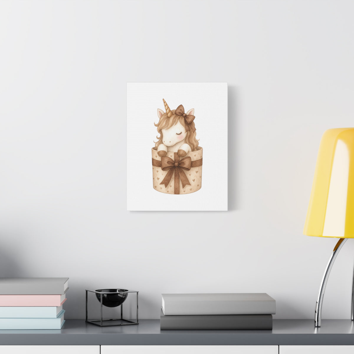Boho Baby Unicorn Canvas Art – Neutral Nursery Wall Decor