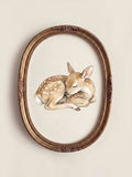 Sleeping Fawn Art Poster — Watercolor Nursery Wall Print