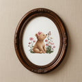 Cute Bear & Butterfly Nursery Poster - Matte Vertical Wall Art