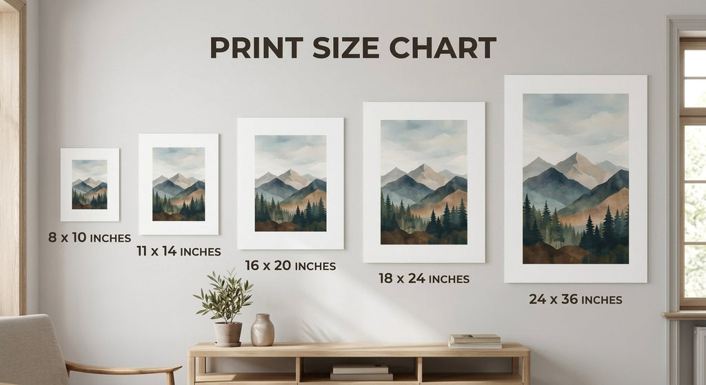 Deer Mama & Fawn Matte Poster — Woodland Nursery Wall Art