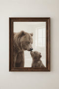 Bear & Cub Matte Vertical Poster — Minimal Nursery Wall Art