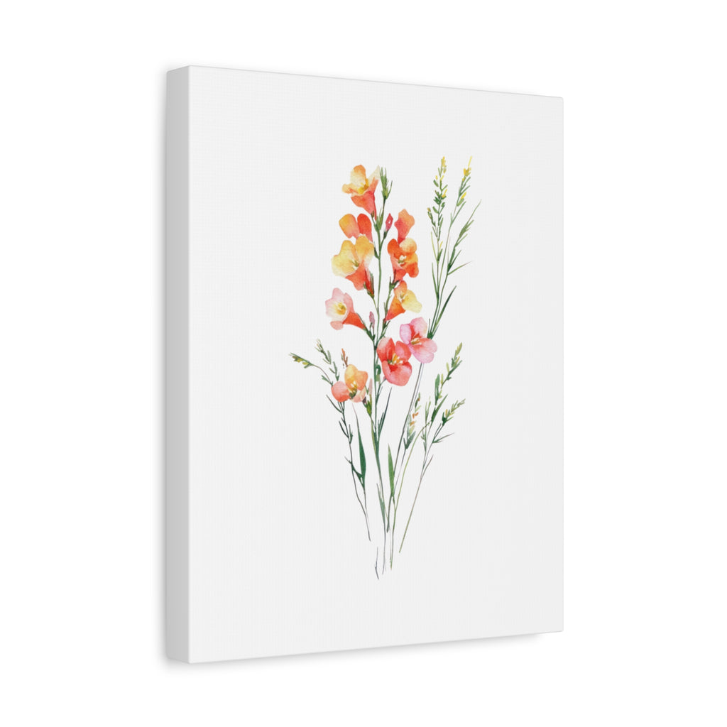 Watercolor Gladiolus Canvas Print — Stretched Matte Wall Art