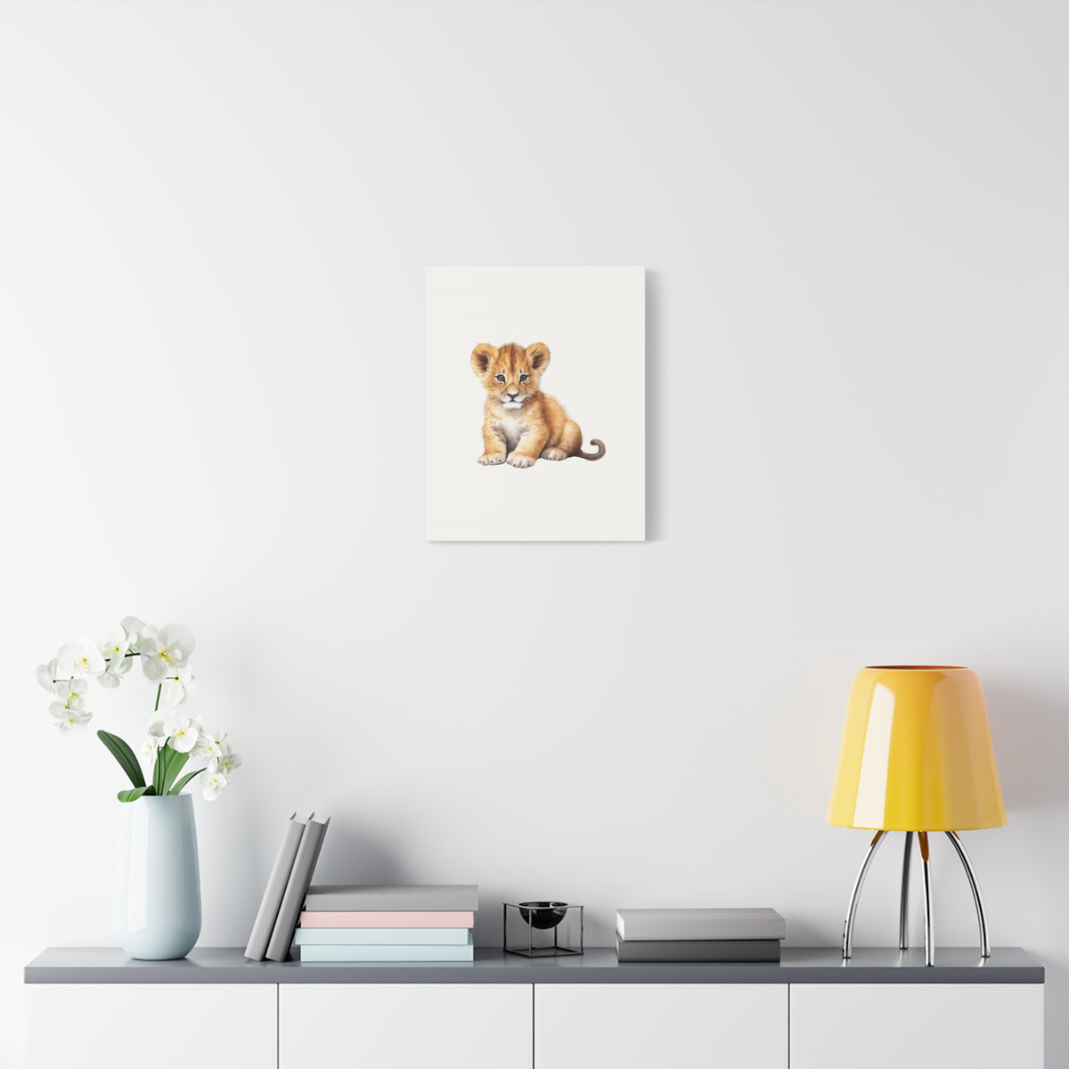 Cute Lion Cub Nursery Canvas Print — Matte Stretched Wall Art
