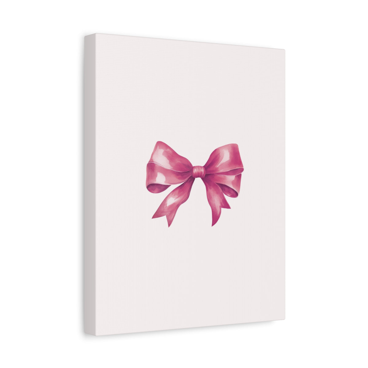Pink Ribbon Bow Canvas Wall Art — Feminine Nursery or Gift Decor