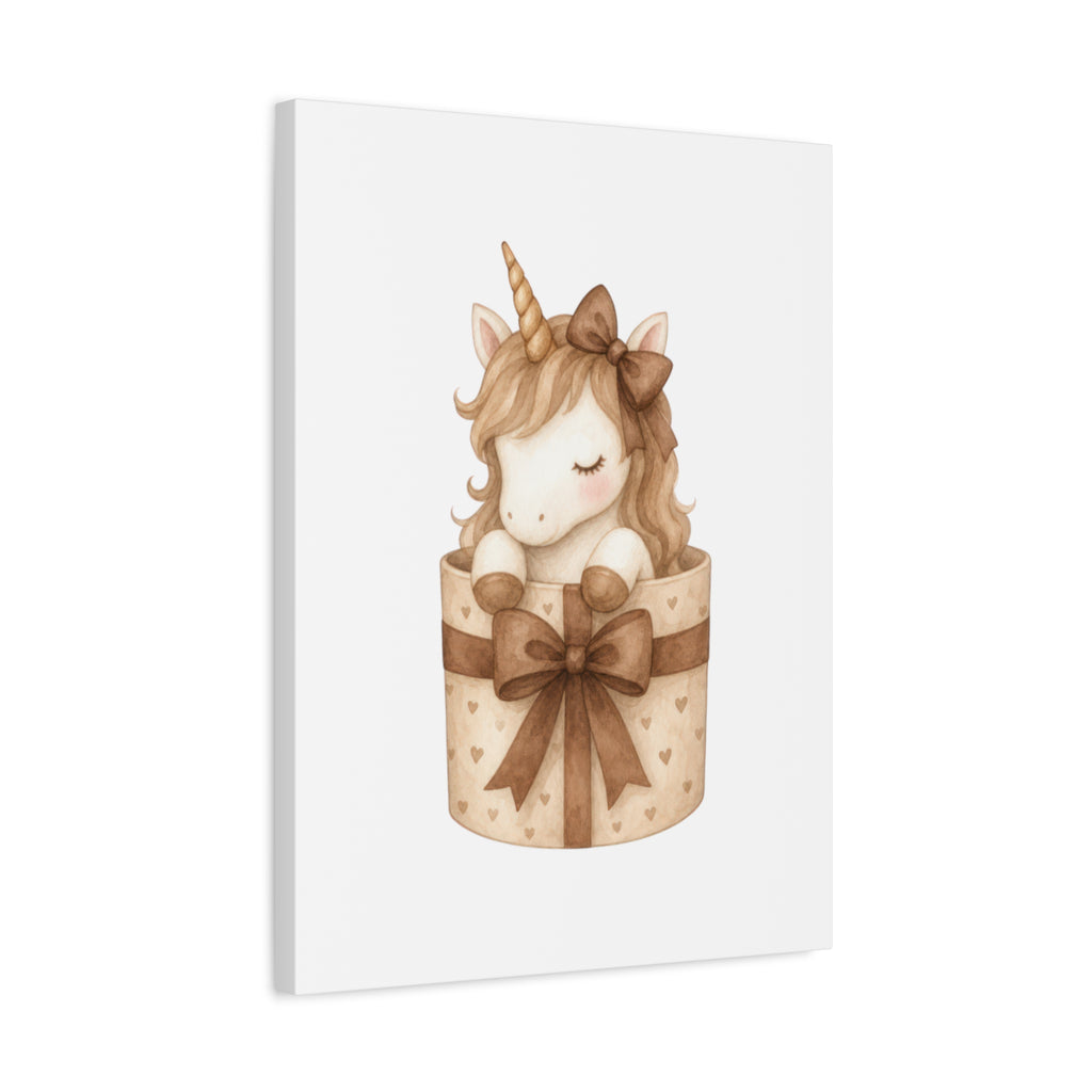 Boho Baby Unicorn Canvas Art – Neutral Nursery Wall Decor