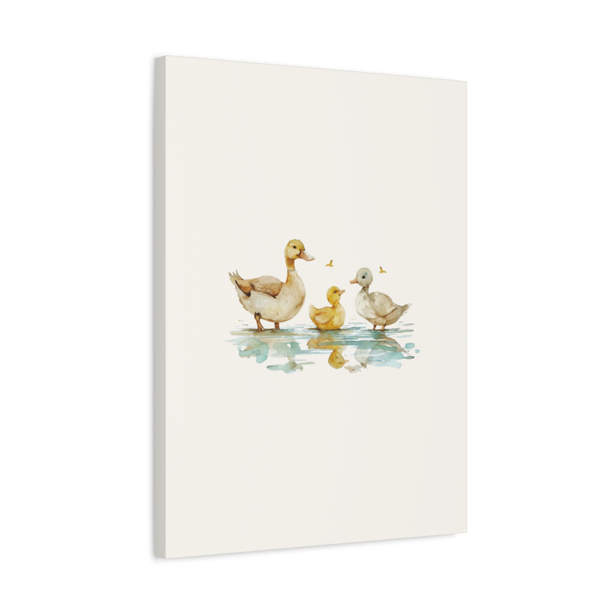 Canvas Wall Art — Watercolor Duck Family Matte Stretched Canvas (1.25")
