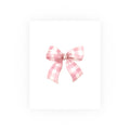 Pink Gingham Bow Poster — Cute Nursery Wall Art (Satin & Matte Prints)